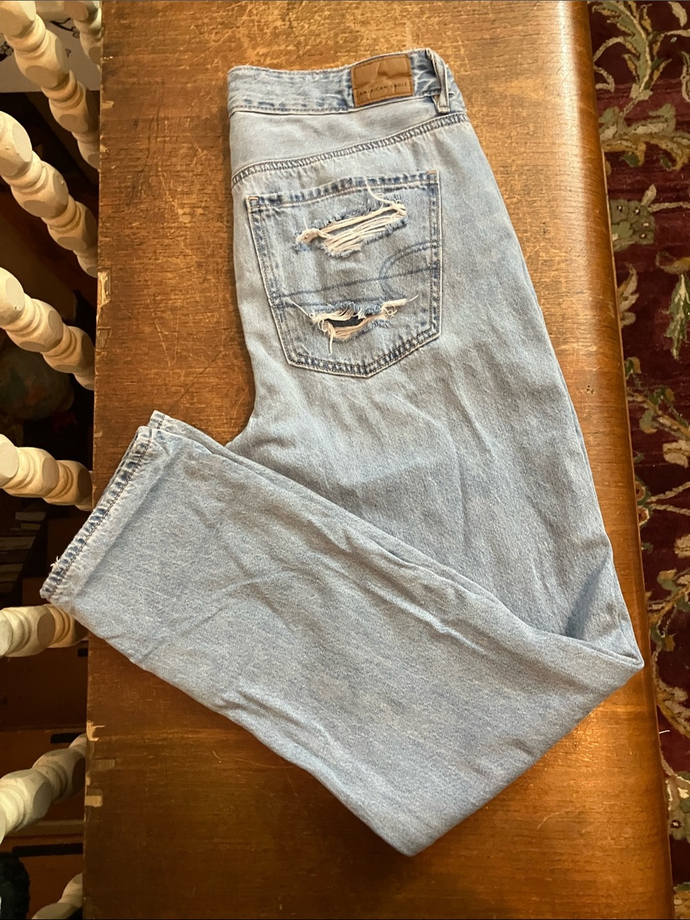 Light Wash Distressed Button-up Women’s Jeans size 2